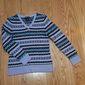 Purple patterned sweater